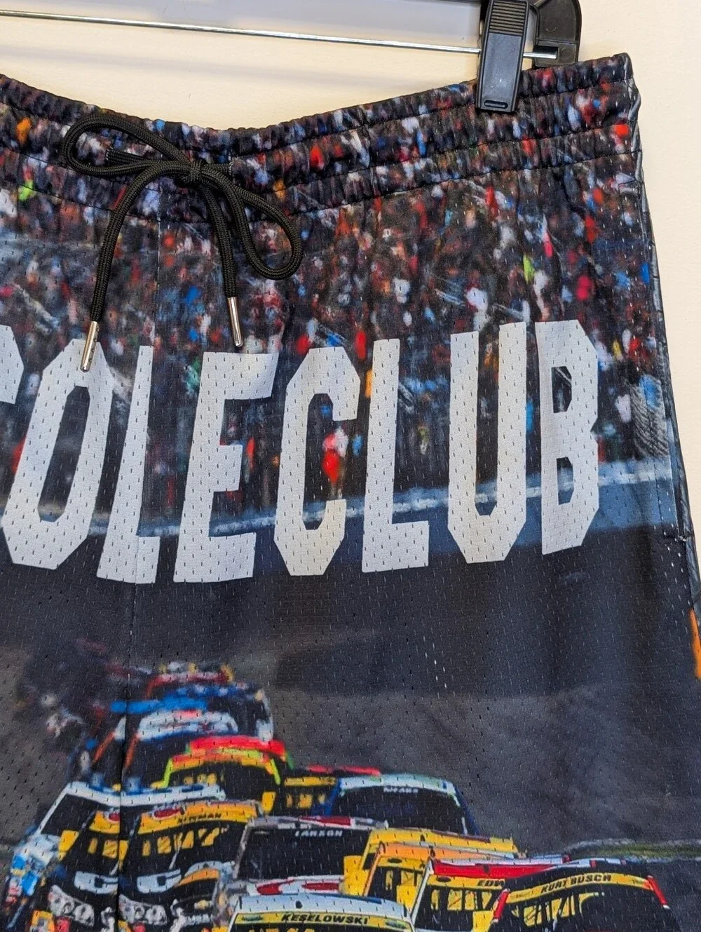 SOLE CLUB NASCAR Race Car Print Athletic Mesh Shorts Size L